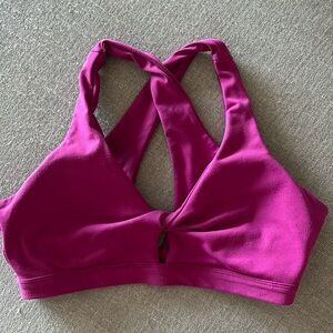 Small Purple Fabletics Oasis Twist Sports Bra